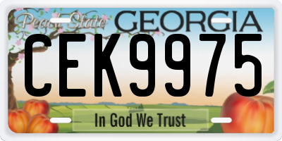GA license plate CEK9975