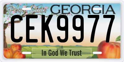 GA license plate CEK9977