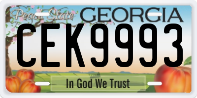 GA license plate CEK9993