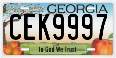 GA license plate CEK9997