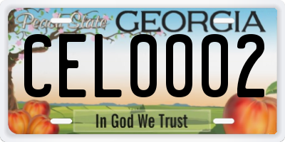 GA license plate CEL0002