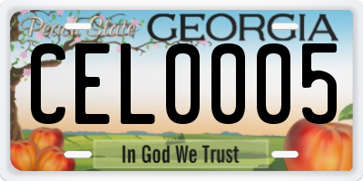 GA license plate CEL0005