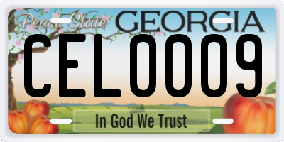 GA license plate CEL0009