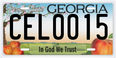 GA license plate CEL0015