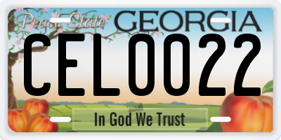 GA license plate CEL0022