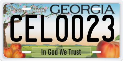 GA license plate CEL0023