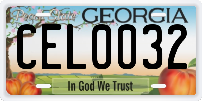 GA license plate CEL0032