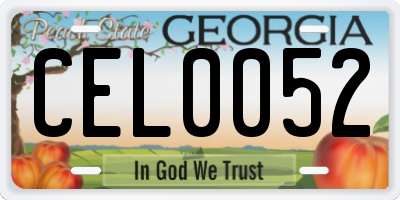 GA license plate CEL0052