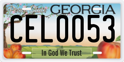 GA license plate CEL0053