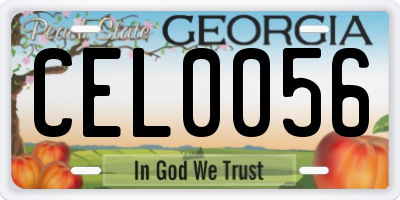GA license plate CEL0056