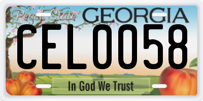 GA license plate CEL0058