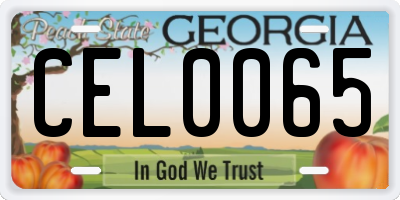 GA license plate CEL0065