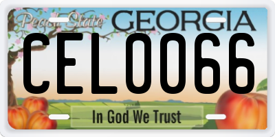 GA license plate CEL0066