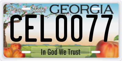 GA license plate CEL0077