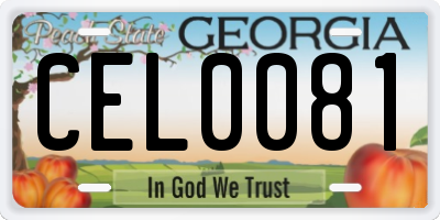 GA license plate CEL0081
