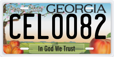 GA license plate CEL0082