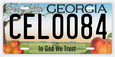 GA license plate CEL0084