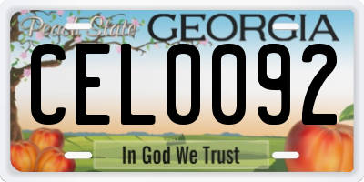 GA license plate CEL0092
