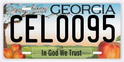 GA license plate CEL0095