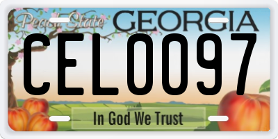 GA license plate CEL0097