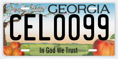 GA license plate CEL0099