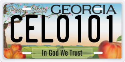 GA license plate CEL0101