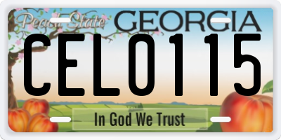 GA license plate CEL0115