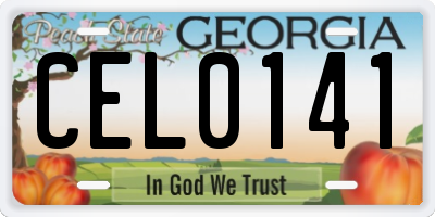 GA license plate CEL0141