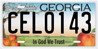 GA license plate CEL0143