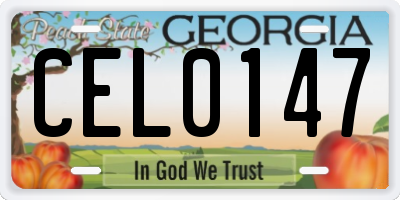 GA license plate CEL0147