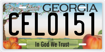 GA license plate CEL0151