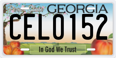 GA license plate CEL0152