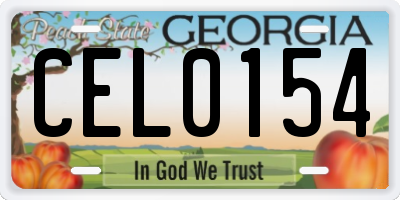 GA license plate CEL0154