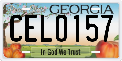 GA license plate CEL0157