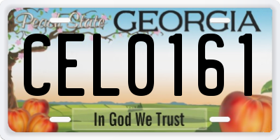 GA license plate CEL0161