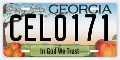 GA license plate CEL0171