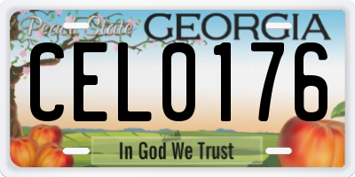 GA license plate CEL0176