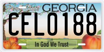 GA license plate CEL0188