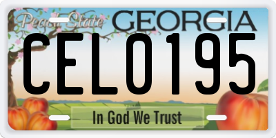 GA license plate CEL0195