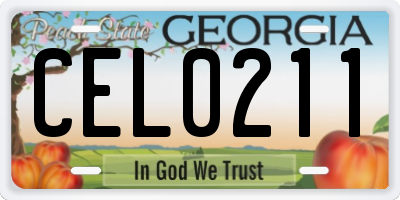 GA license plate CEL0211