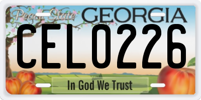 GA license plate CEL0226
