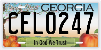 GA license plate CEL0247