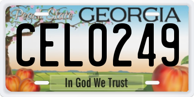 GA license plate CEL0249
