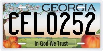 GA license plate CEL0252