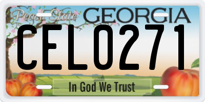 GA license plate CEL0271