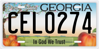 GA license plate CEL0274