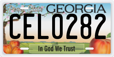 GA license plate CEL0282