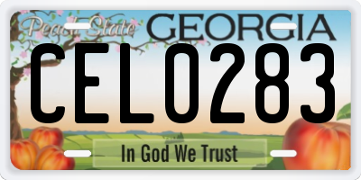 GA license plate CEL0283