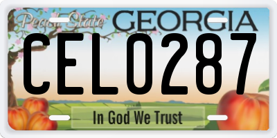 GA license plate CEL0287