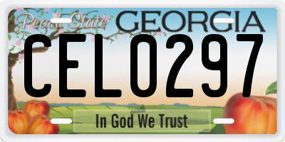 GA license plate CEL0297